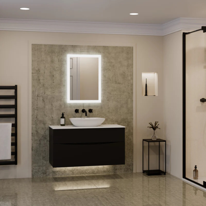 Sensio Glimmer Pro LED Mirror with Shaver Socket, CCT, 700x500x50mm