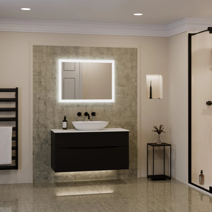 Sensio Glimmer Pro LED Mirror with Shaver Socket, CCT, 800x600x50mm