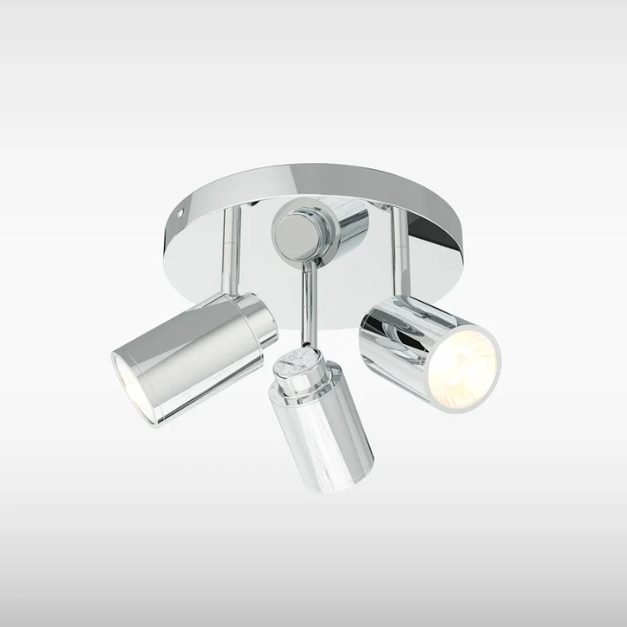 Sensio Lukso Bathroom LED Ceiling Light, 3 Light, Chrome