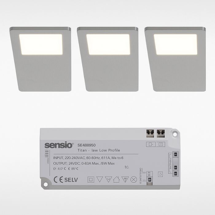 Sensio Velos Under Cabinet Light - 3 Light Kit Inc Driver - Natural White