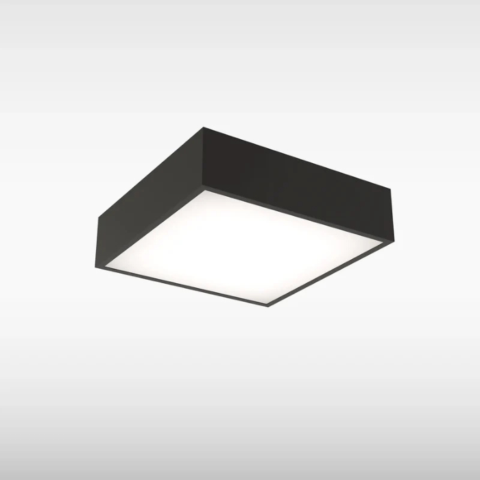 Sensio Zala Square Bathroom LED Ceiling Light, Black
