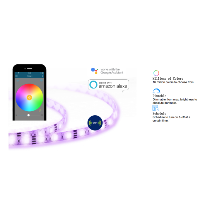 TCPSmart Wifi Tape Light Led Colour Changing 3 Meter