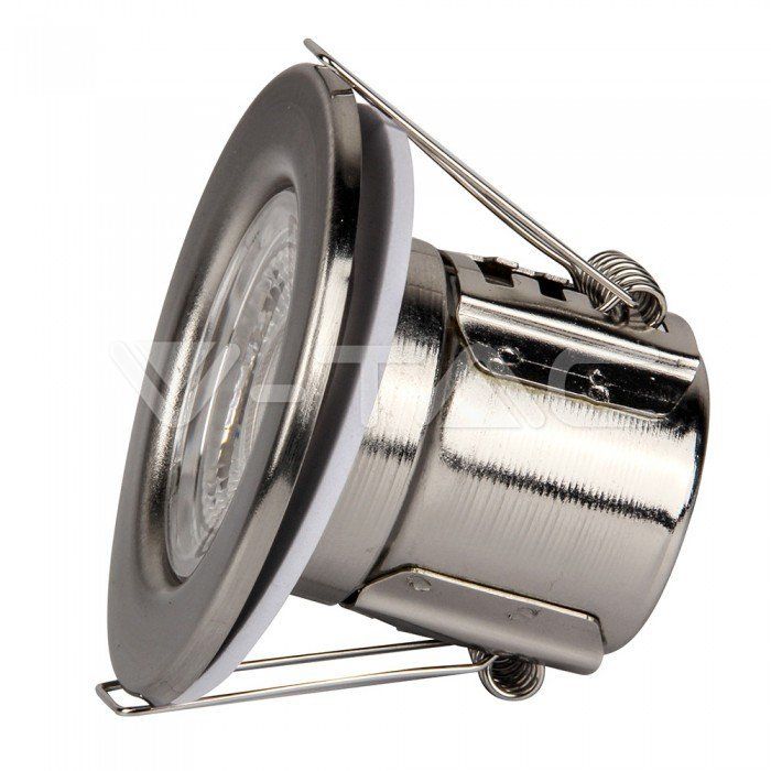 V-TAC 5W LED Fire Rated Downlight SAMSUNG Chip Satin Nickel Dimmable 4000K