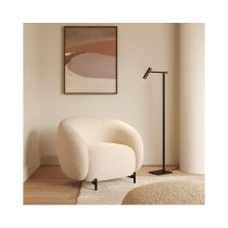 Astro Leda Matt Black LED Floor Lamp with Matt Gold Shade