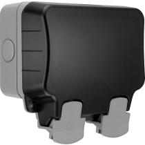 BG Nexus Storm 13A 2G Switched IP66 Weatherproof Socket- Black/Grey