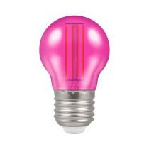 Crompton 4.5W ES LED Filament Pink Harlequin Golfball Bulb