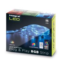 Integral 10M BluetoothPlug and Play RGB Colour Changing LED Strip Kit with Remote & Music Sync