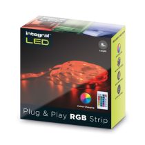 Integral 5M Plug and Play RGB Colour Changing LED Strip Kit with Remote