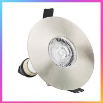 Integral Evofire 70mm-100mm cut-out Fire Rated Downlight Round Satin Nickel with GU10 Holder