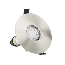 Integral Evofire 70mm-100mm cut-out Fire Rated Downlight Round Satin Nickel with GU10 Holder