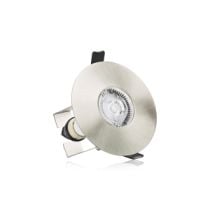 Integral Evofire 70mm-100mm cut-out Fire Rated Downlight Round Satin Nickel with Insulation Guard and GU10 Holder