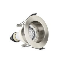 Integral Evofire 70mm cut-out Fire Rated Downlight Recessed Satin Nickel with GU10 Holder