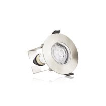 Integral Evofire 70mm cutout Fire Rated Static Downlight Round Satin Nickel with Insulation Guard and GU10 Holder
