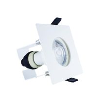 Integral Evofire 70mm cutout Fire Rated Static Downlight Square White GU10 Holder With Bracket