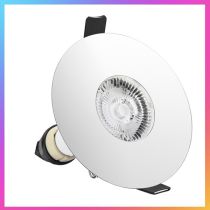 Integral Evofire Round 70-100mm cut-out Fire Rated Downlight Polished Chrome with GU10 Holder