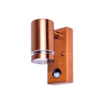 Integral Outdoor Stainless Steel Down Wall Light PIR IP54 1 X GU10 Copper