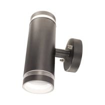 Integral Outdoor Stainless Steel Up And Down Wall Light IP65 2 X GU10 Anthracite Grey