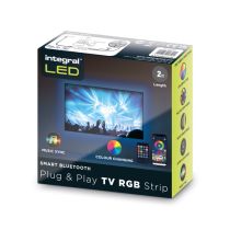 Integral USB Smart Bluetooth 2M Plug and Play LED TV Strip Kit Colour Changing with Remote & Music Sync