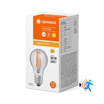 Ledvance 7.3W Classic GLS/A60 Filament Motion Sensor (PIR) Light Bulb