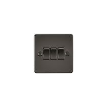 MLA Flat plate 10AX 3G 2-way switch - gunmetal