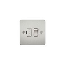 MLA Flat Plate 13A switched fused spur unit - brushed chrome