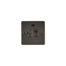 MLA Flat Plate 13A switched fused spur unit with neon - gunmetal
