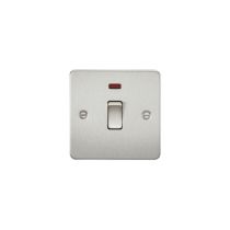 MLA Flat Plate 20A 1G DP switch with neon - brushed chrome