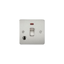 MLA Flat Plate 20A 1G DP switch with neon & flex outlet - brushed chrome