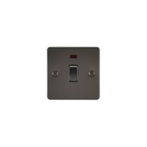 MLA Flat Plate 20A 1G DP switch with neon - gunmetal