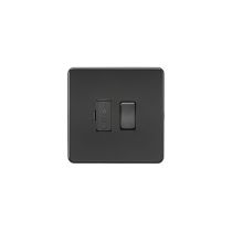 MLA Screwless 13A Switched Fused Spur Unit - Matt Black with black fuse cover