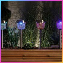 Noma Colour Changing LED Solar Powered Mesh Stake Lights 