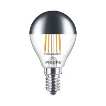 Philips 4W LED Filament Mirror Crown Top Golf Ball (P45) Bulb E14/SES