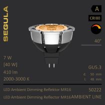 Segula Ambient Line 50222 7W 2000- 3000K Ambient Dimming MR16