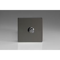 Varilight Iridium Black 1-Gang 2-Way Push-On/Off Rotary LED Dimmer 1 x 0-120W (1-10 LEDs)