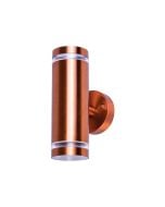Integral Outdoor Stainless Steel Up And Down Wall Light IP65 2 X GU10 Copper 