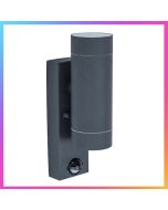 LUTEC Rado PIR Up & Down Black Wall Light