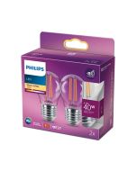 Philips 4.3W LED Filament Golf Ball P45 Light Bulbs 2700K (2 Pack)