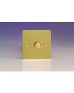 Varilight Brushed Brass 1-Gang 2-Way Push-On/Off Rotary LED Dimmer 1 x 0-120W (1-10 LEDs) Screws