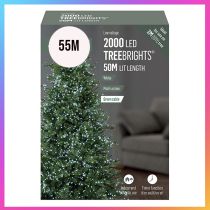 2000 LED White Christmas Tree Lights with Timer, 55m