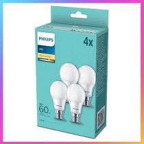 4 Pack Philips 9w LED GLS BC 2700K Frosted Bulbs