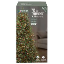 750 LED Multi-Coloured Christmas Tree Lights with Timer, 23.7m