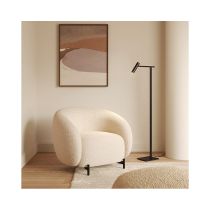 Astro Leda Matt Black LED Floor Lamp with Matt Nickel Shade