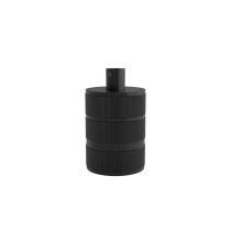 Calex lampholder E27 aluminium 3 rings model matt black, cylinder cable clamp, max.250V-60W