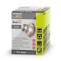 Integral Evofire Copper 70mm cut-out IP65 Fire Rated Downlight with GU10 Holder Insulation Guard