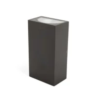 Integral Lugo Outdoor LED Wall Light Rectangular Up & Down 12W 900lm 3000K IP54 Dark Grey