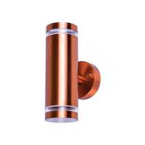 Integral Outdoor Stainless Steel Up And Down Wall Light IP65 2 X GU10 Copper 
