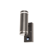 Integral Outdoor Stainless Steel Up And Down Wall Light PIR IP54 2 X GU10 Anthracite Grey