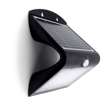 Integral True Solar Outdoor LED Wedge Wall Light PIR 4W 500lm 4000K IP65 Black
