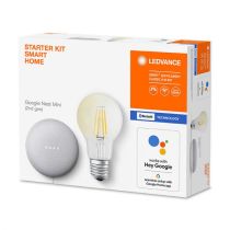 LEDVANCE SMART+ 6W WARM WHITE LED DIMMABLE BLUETOOTH DECORATIVE FILAMENT GLS BULB WITH GOOGLE NEST MINI STARTER KIT - SCREW CAP