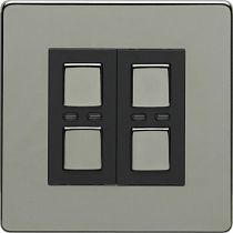 Lightwave 2 Gang Dimmer Black